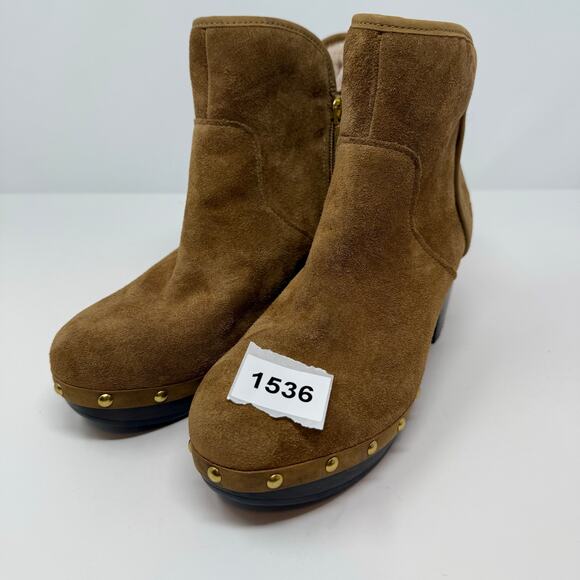 Ugg Ankle Booties Women's 8 Chestnut Brown Suede Cam II Platform Boot EUC - Picture 14 of 14